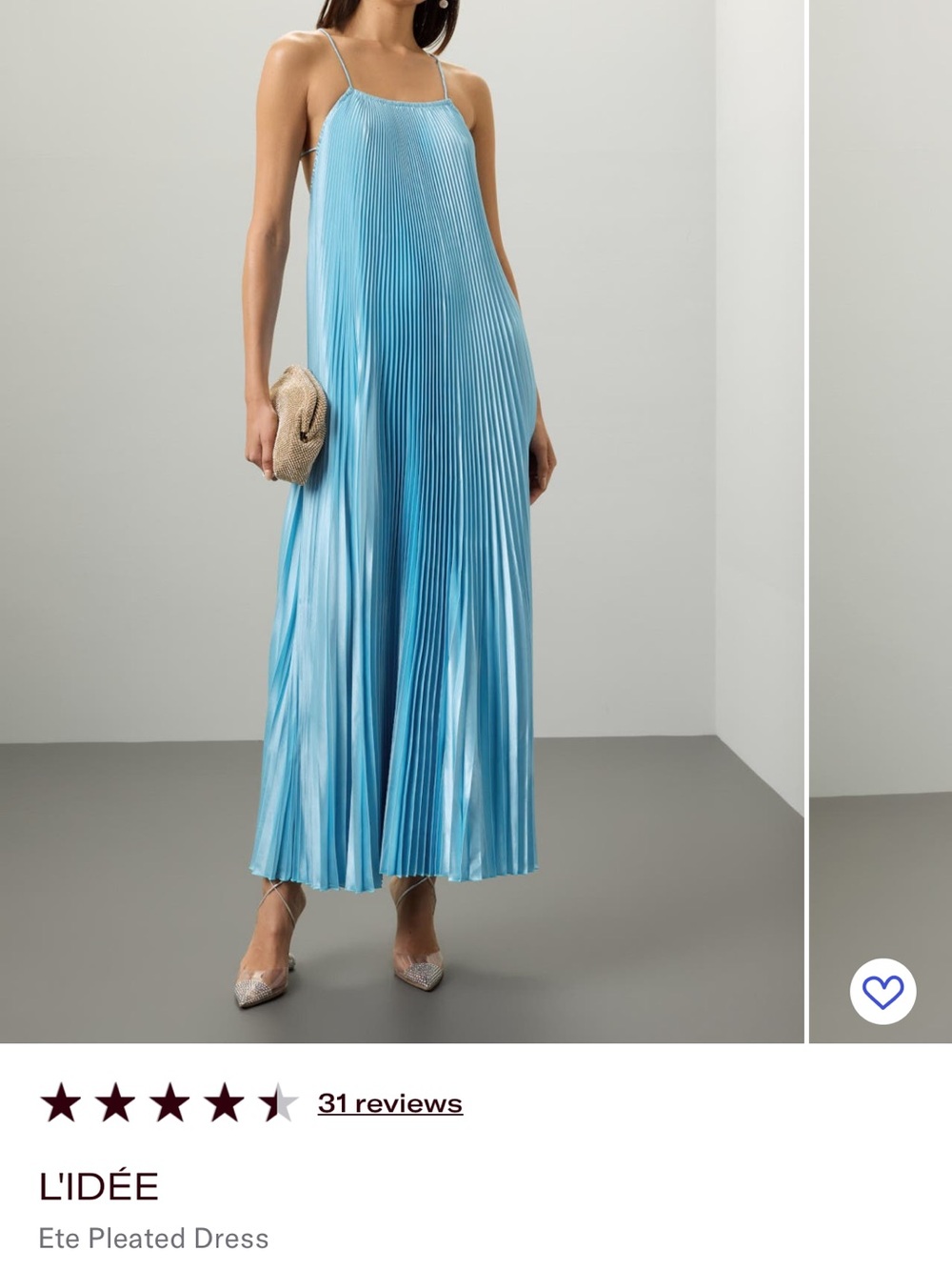 L'IDÉE Light Blue Pleated Backless Maxi Dress